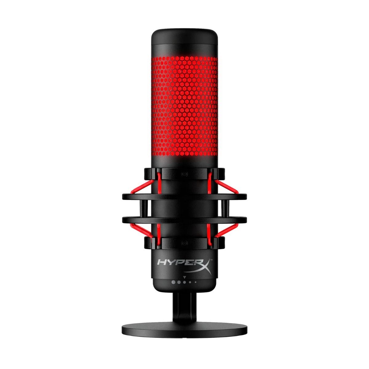 HyperX QuadCast USB Microphone Anti-Shock Mount - Red Lighting Tap-To-Mute