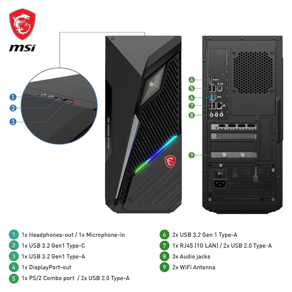 MSI MAG Infinite S3 14NUD7-1602 Gaming PC i7 14th Gen 16GB 1TB RTX 4060Ti 