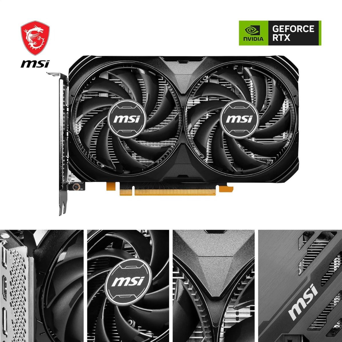 MSI RTX 4060 Ti VENTUS 2X BLACK 16GB GDDR6 OC Graphics Card PCIe 4 Torx Fan