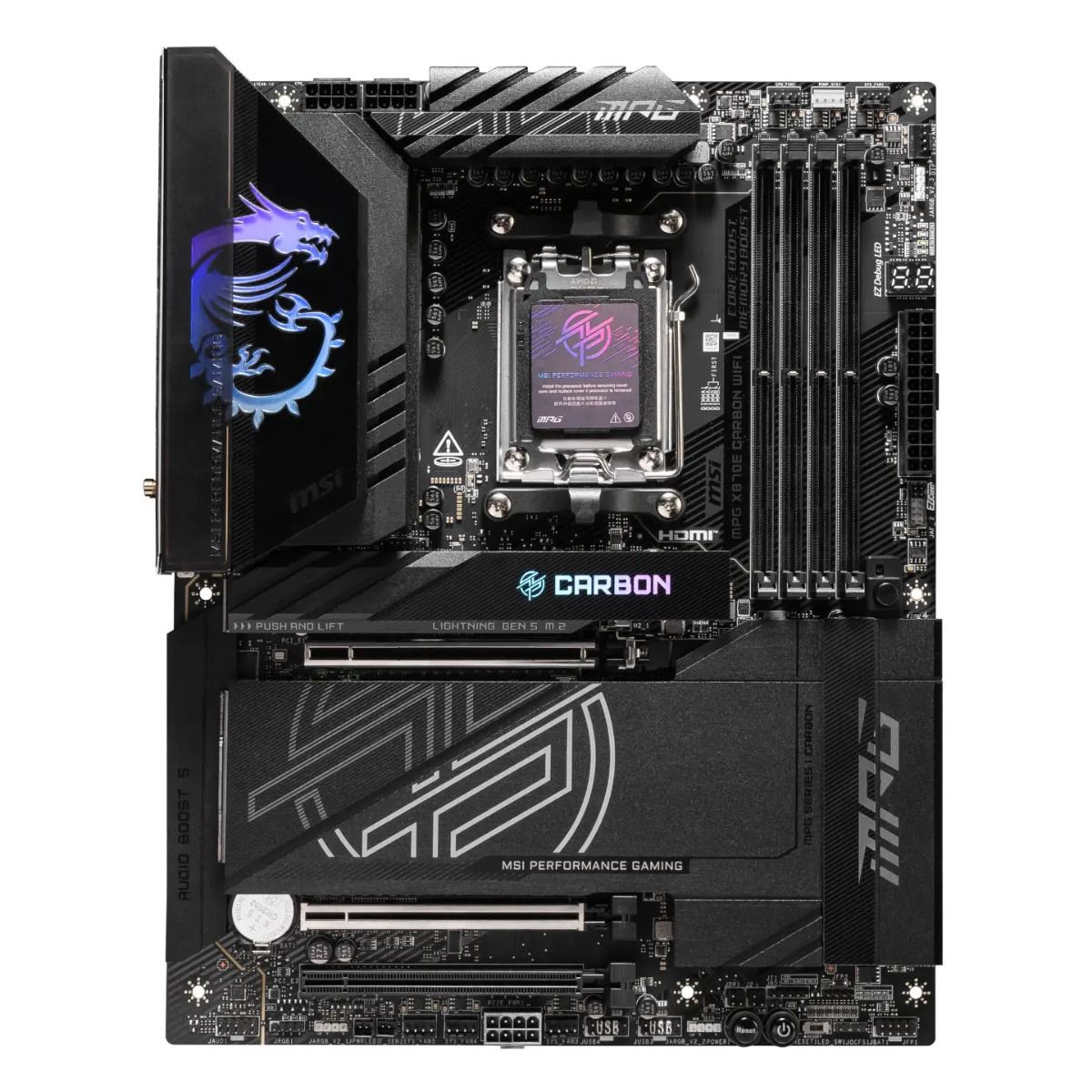 MSI MPG X870E CARBON WIFI 7 ATX Motherboard AMD AM5 X870E DDR5 5Gbit LAN