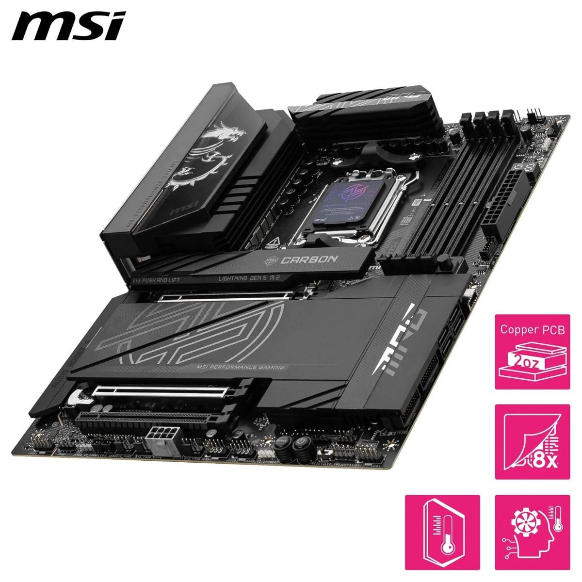 MSI MPG X870E CARBON WIFI 7 ATX Motherboard AMD AM5 X870E DDR5 5Gbit LAN