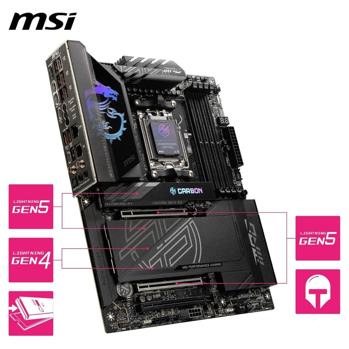 MSI MPG X870E CARBON WIFI 7 ATX Motherboard AMD AM5 X870E DDR5 5Gbit LAN