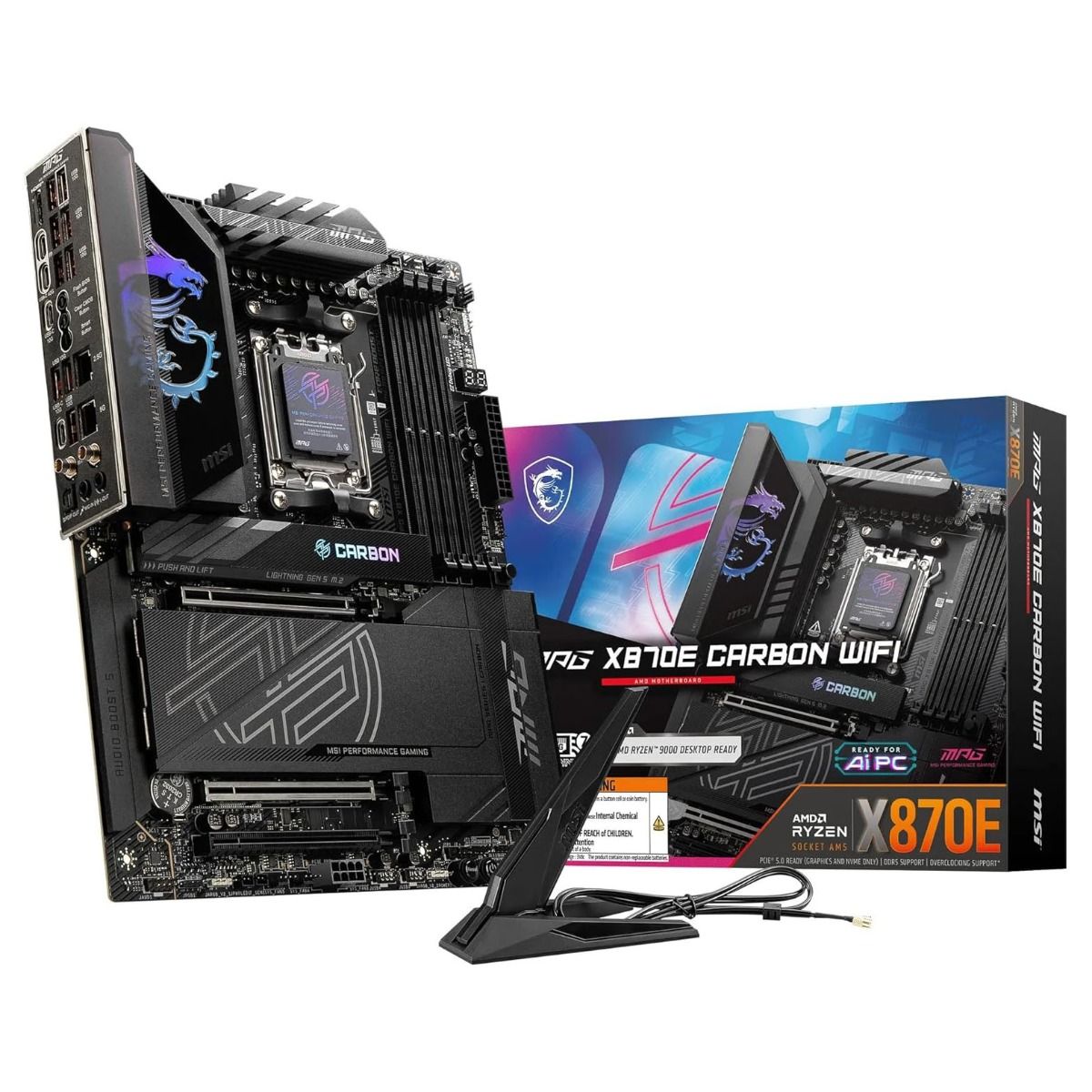 MSI MPG X870E CARBON WIFI 7 ATX Motherboard AMD AM5 X870E DDR5 5Gbit LAN