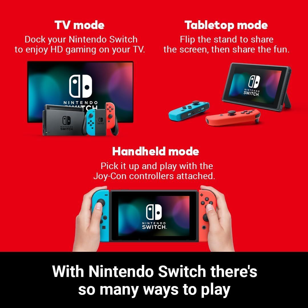 Nintendo Switch Console Neon Red & Blue 32GB