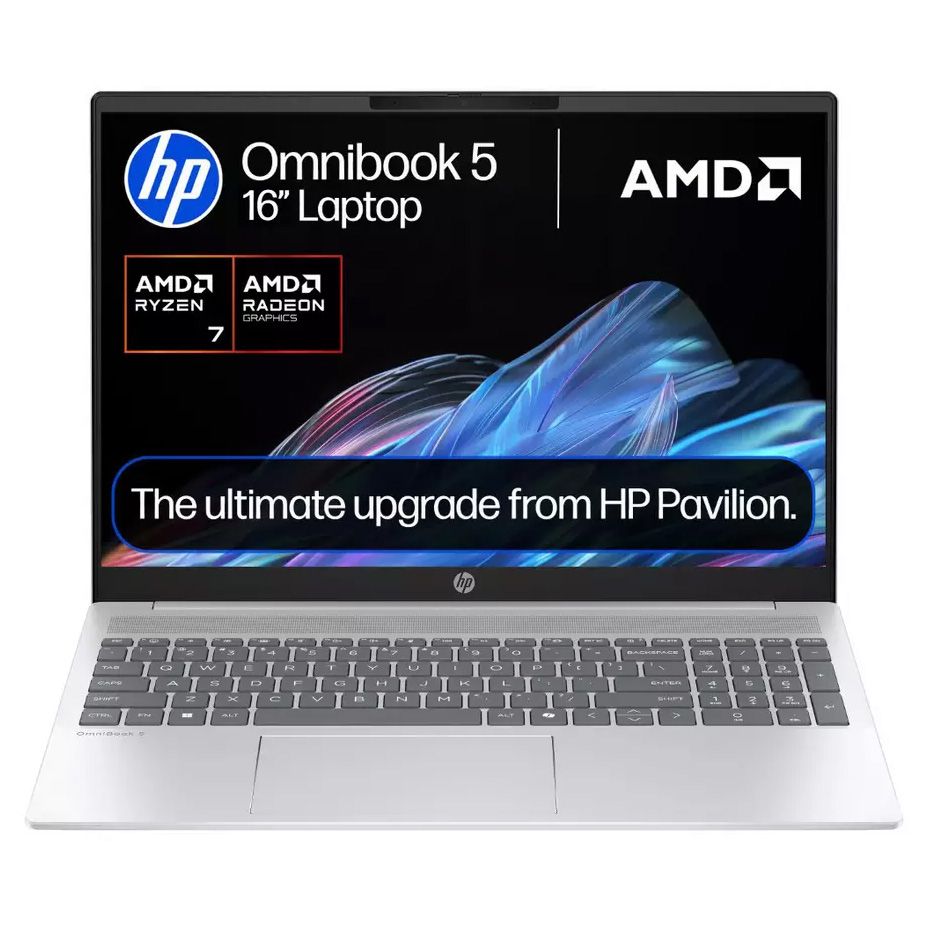 HP OmniBook 5 16" Laptop 2K Touch Ryzen 7 16GB RAM 1TB SSD Silver
