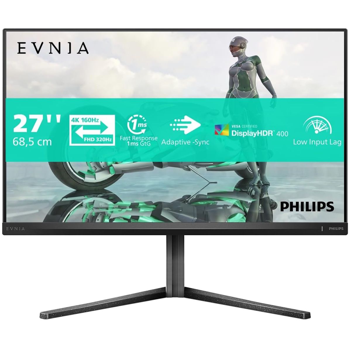 Philips Evnia 3000 27" Gaming Monitor Dual Mode 4K 160Hz & FHD 320Hz Grey