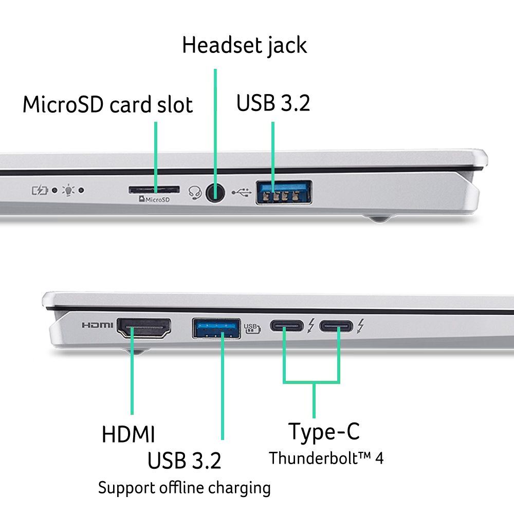 Acer Swift Go 14 SFG14-74-7576 Laptop OLED intel Core Ultra 7 16GB 1TB Silver
