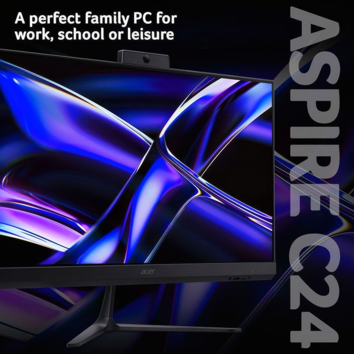 Acer Aspire C24-2G All-in-One PC 23.8" Intel N150 8GB RAM 512GB SSD Black