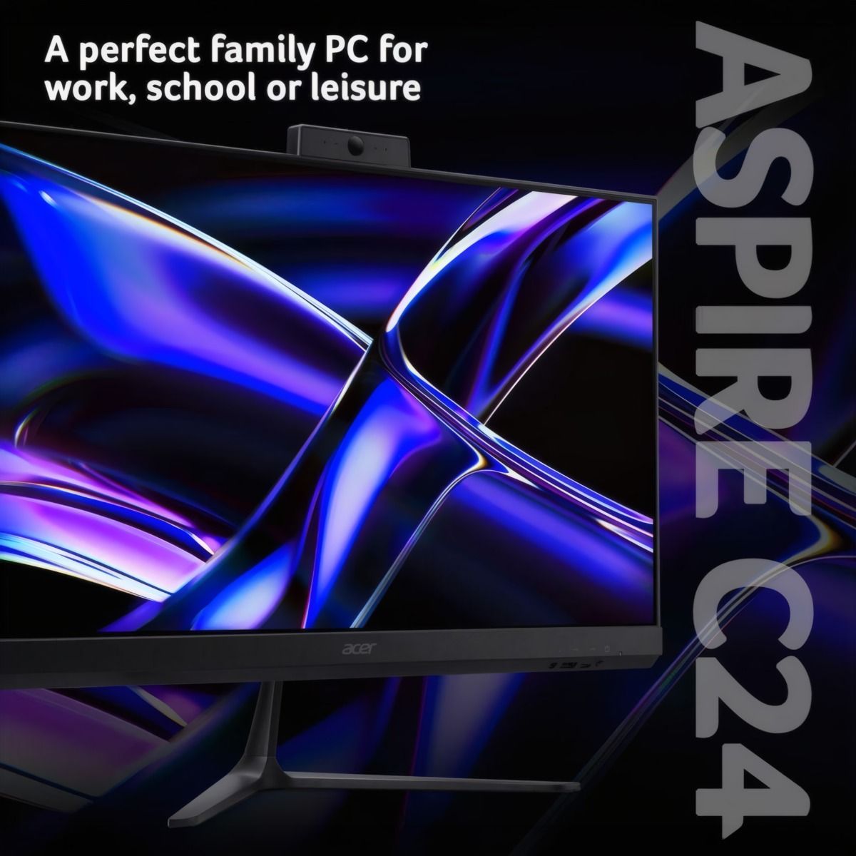 Acer Aspire C24-2G All-in-One PC 23.8" Intel N150 8GB RAM 512GB SSD Black