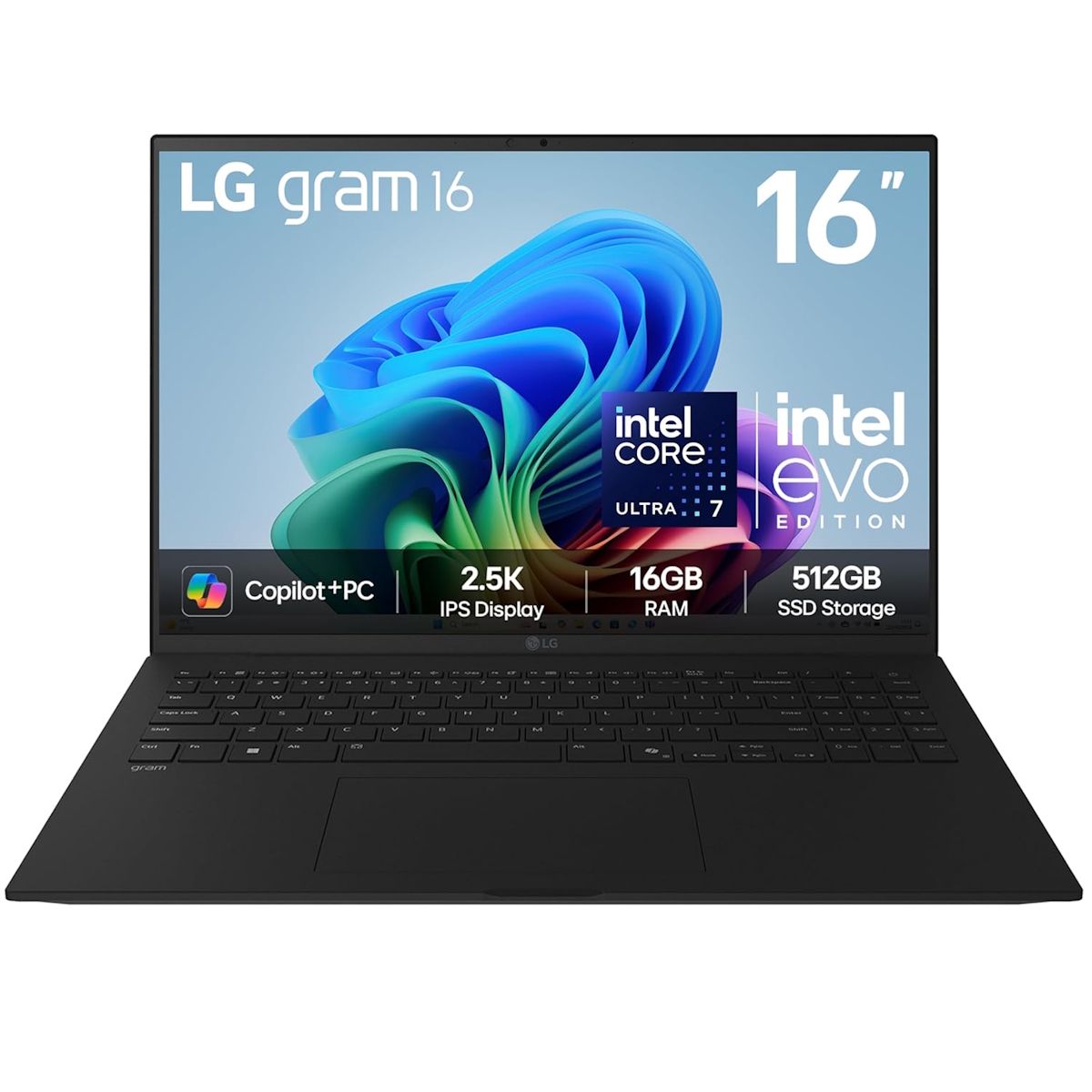 LG Gram AI 16 16" Laptop Intel Core Ultra 7 16GB RAM 512GB SSD Black