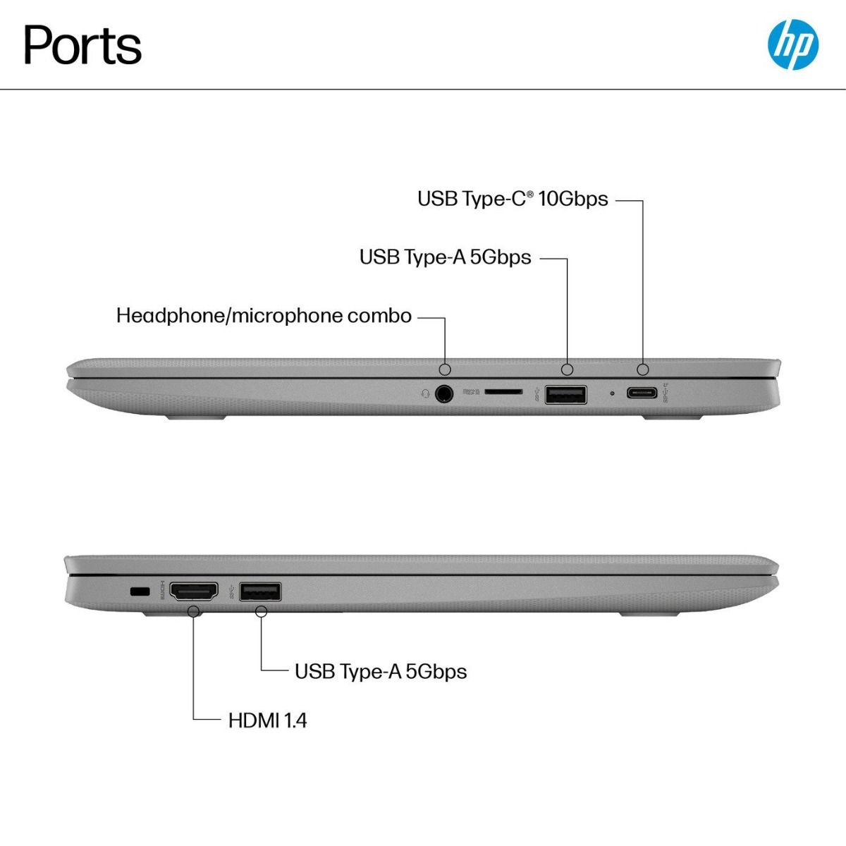 HP Chromebook 14a-ne1000na Laptop Intel N4500 4GB RAM 64GB eMMC ChromeOS