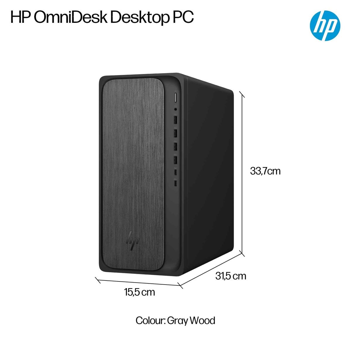 HP OmniDesk M02-0006na Ryzen 5 8500G 8GB 512GB SSD Win 11 Home Grey wood with