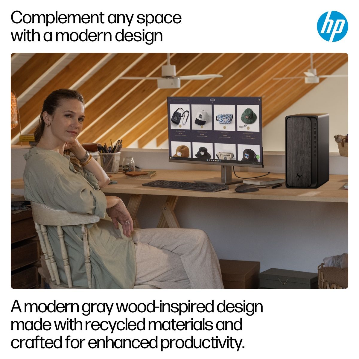 HP OmniDesk M02-0006na Ryzen 5 8500G 8GB 512GB SSD Win 11 Home Grey wood with