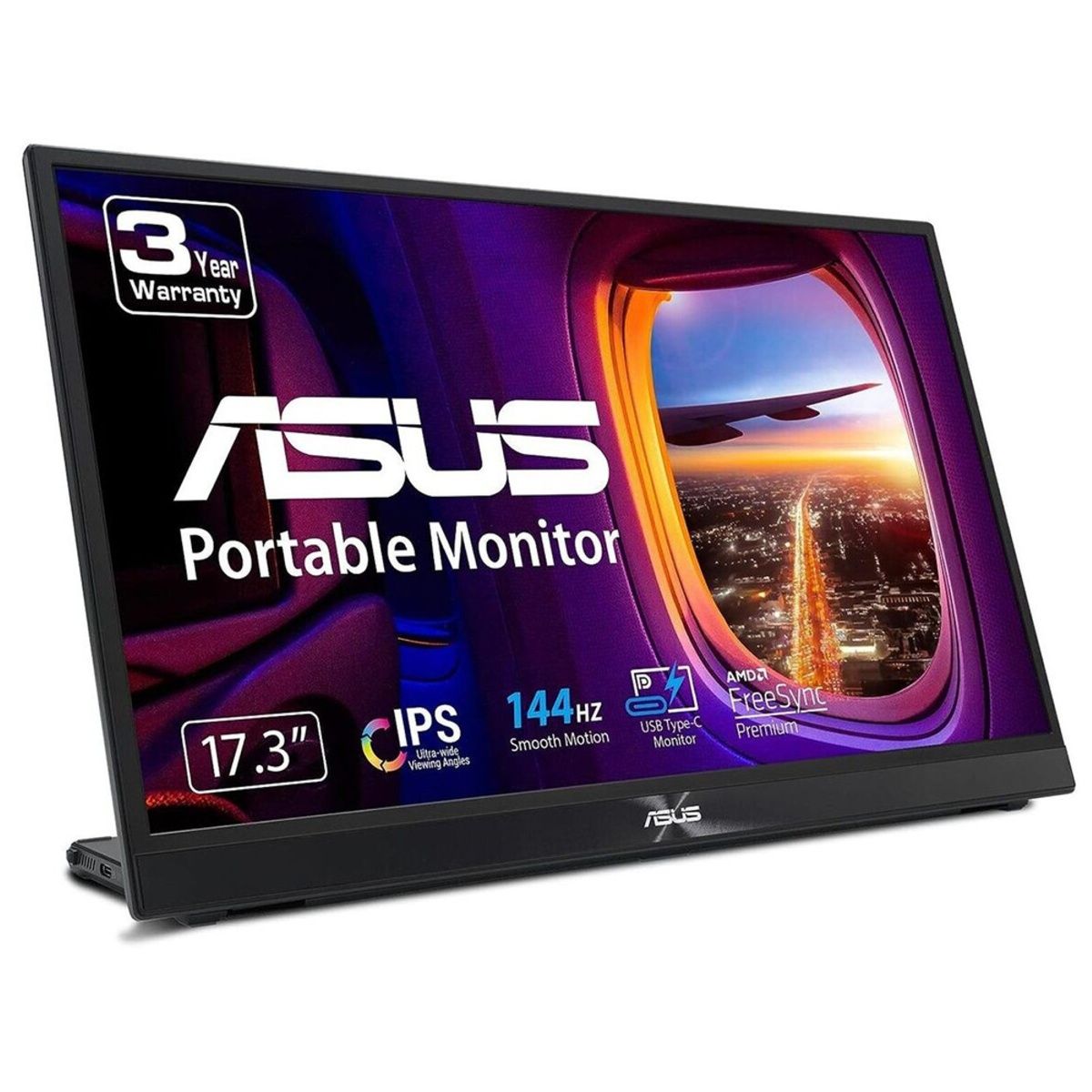 ASUS ZenScreen MB17AHG 17.3-inch FHD IPS 144Hz Monitor USB-C, Height Adjustable