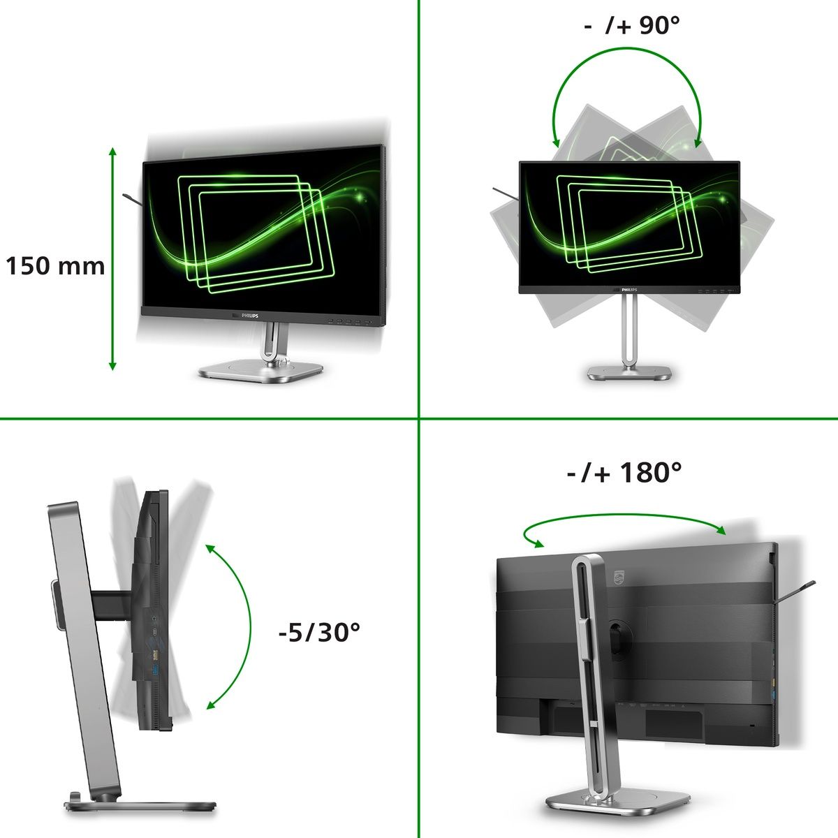 Philips 5000 Series 24B2G5301 23.8-inch FHD IPS 100Hz Monitor Built-in speakers