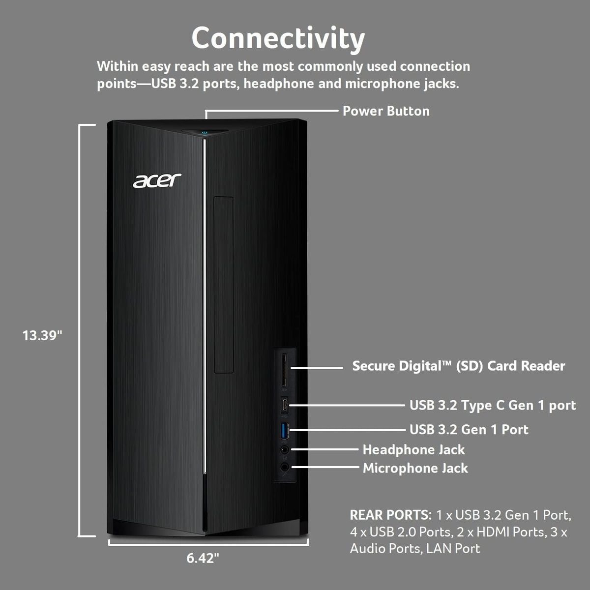 Acer Aspire TC-1785 Core i7-14700 8GB RAM 1TB SSD Win 11 Home Black