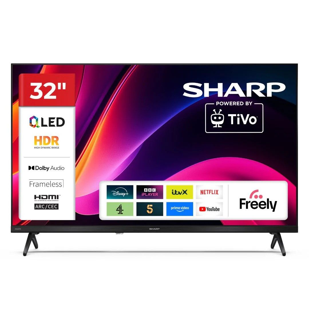 Sharp 32HE3245K 32" HD Smart Frameless QLED TV HDR10 Support