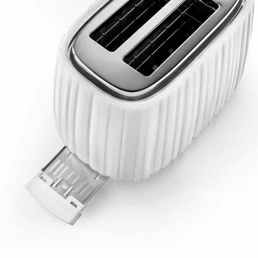 De'Longhi Ballerina 2 Slice Toaster with Removable Crumb Tray White
