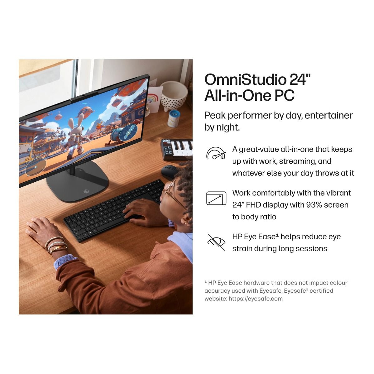 HP OmniStudio Desktop PC 24-cu0005na 23" Core 3 100U 8GB RAM 512GB SSD Win 11