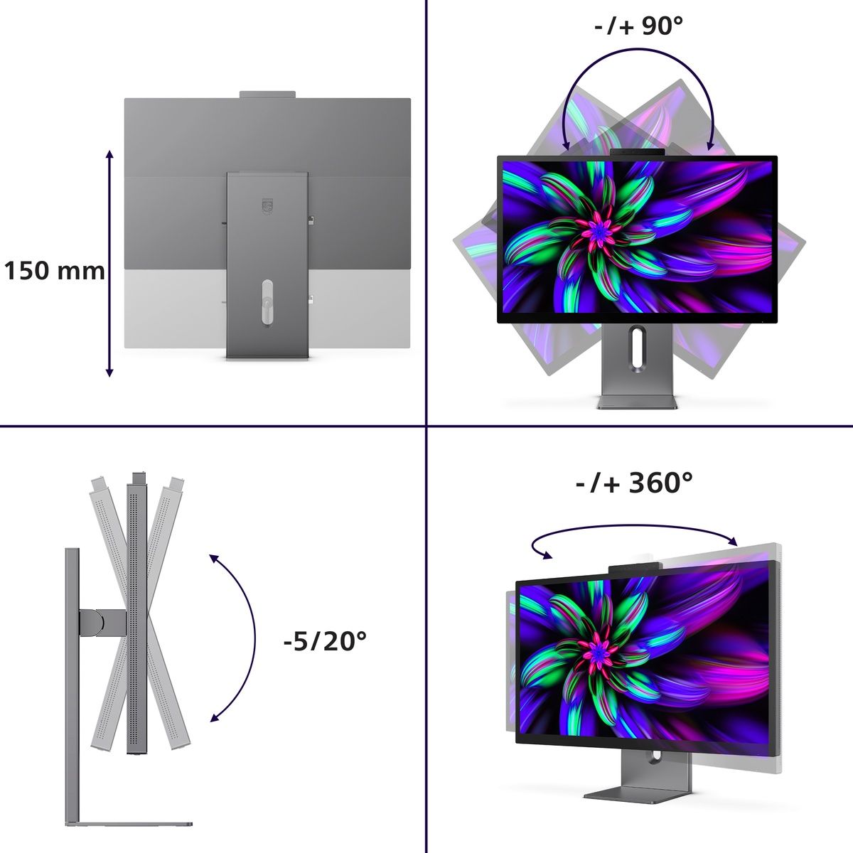 Philips Brilliance 5K 27-inch IPS Monitor Built-in webcam, KVM and speakers