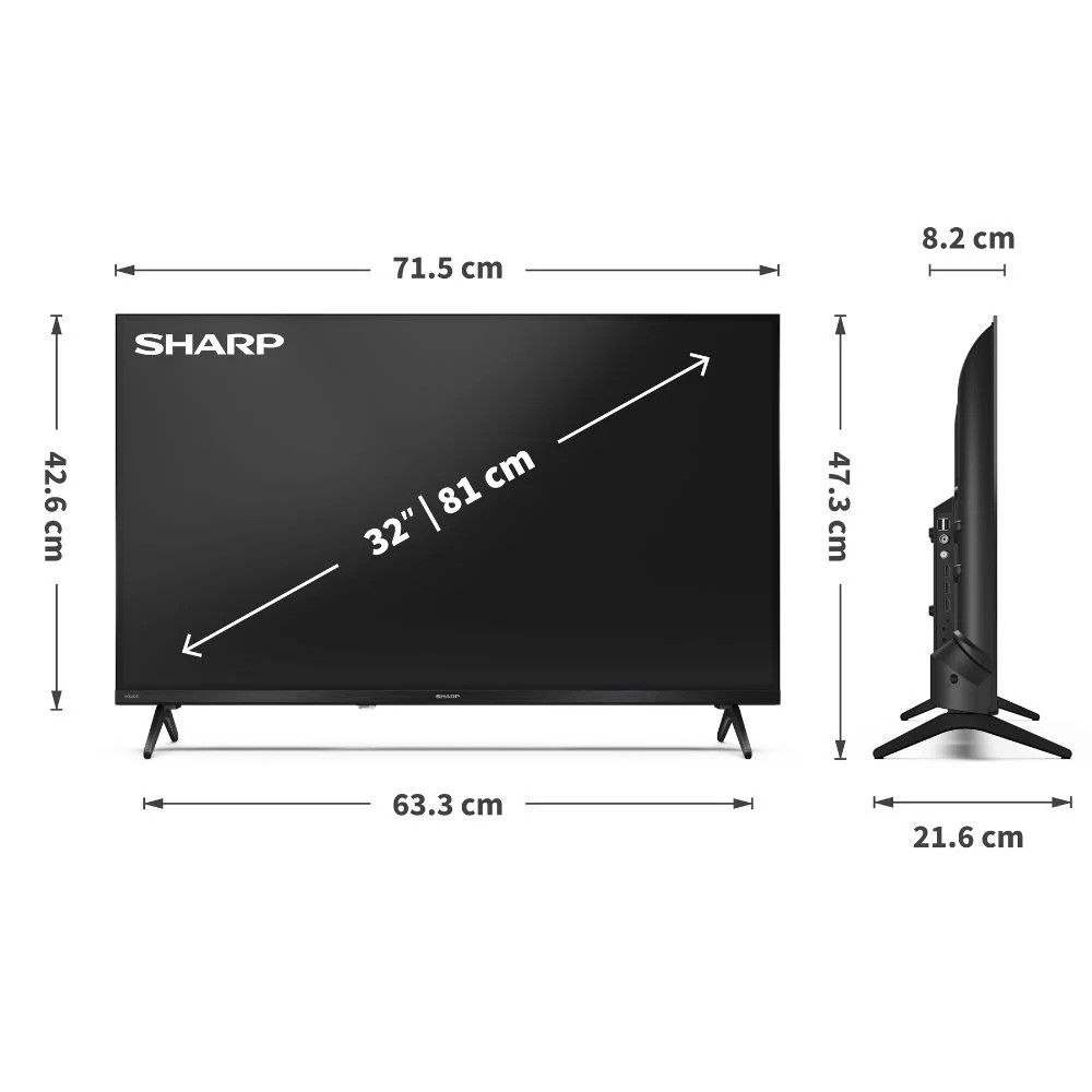 Sharp 32HE3245K 32" HD Smart Frameless QLED TV HDR10 Support