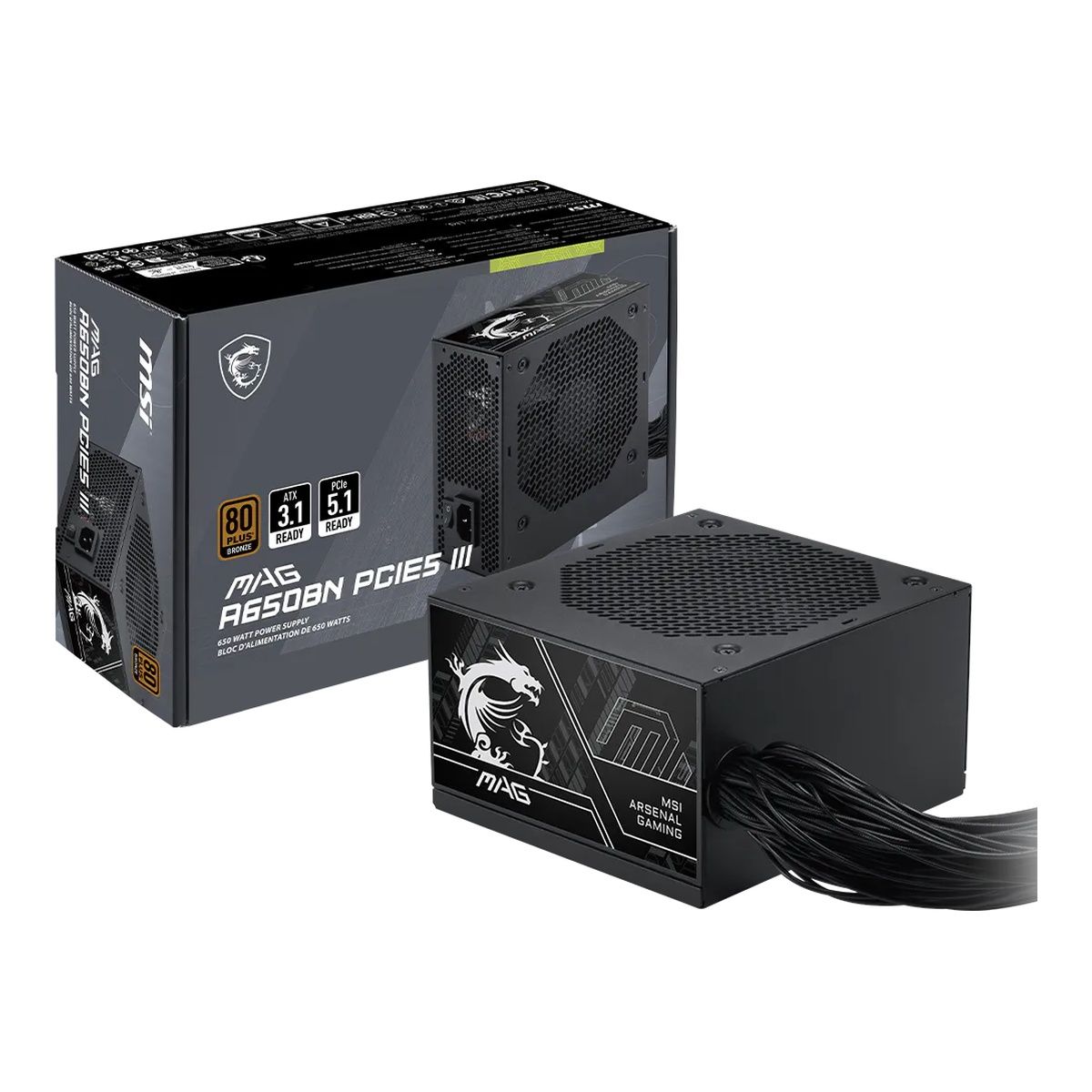 MSI MAG A650BN 650W 80 PLUS Bronze ATX PSU