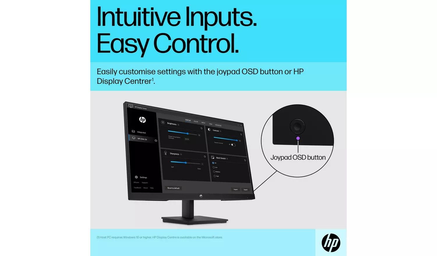 HP V24v G5 23.8" Full HD Monitor 75Hz Refresh Thin Bezel - Black
