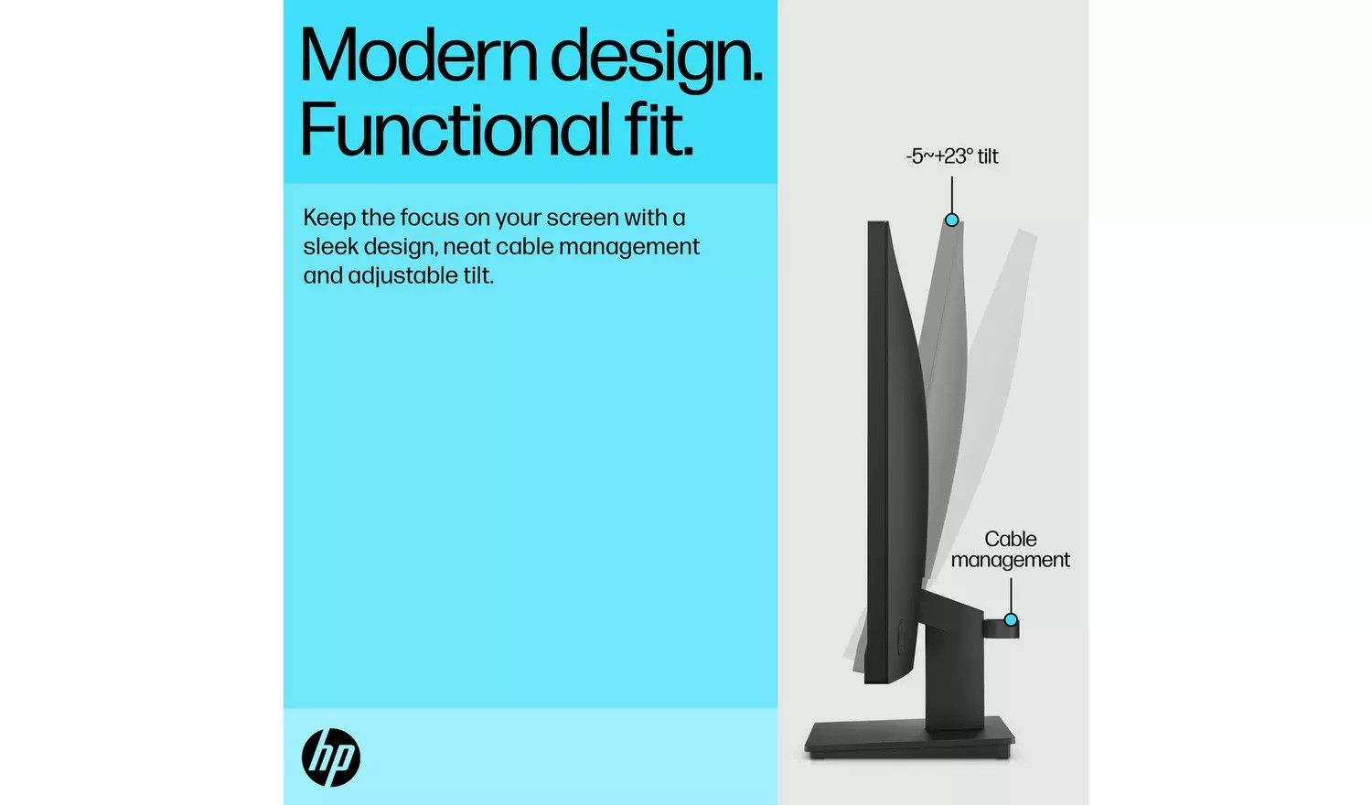HP V24v G5 23.8" Full HD Monitor 75Hz Refresh Thin Bezel - Black