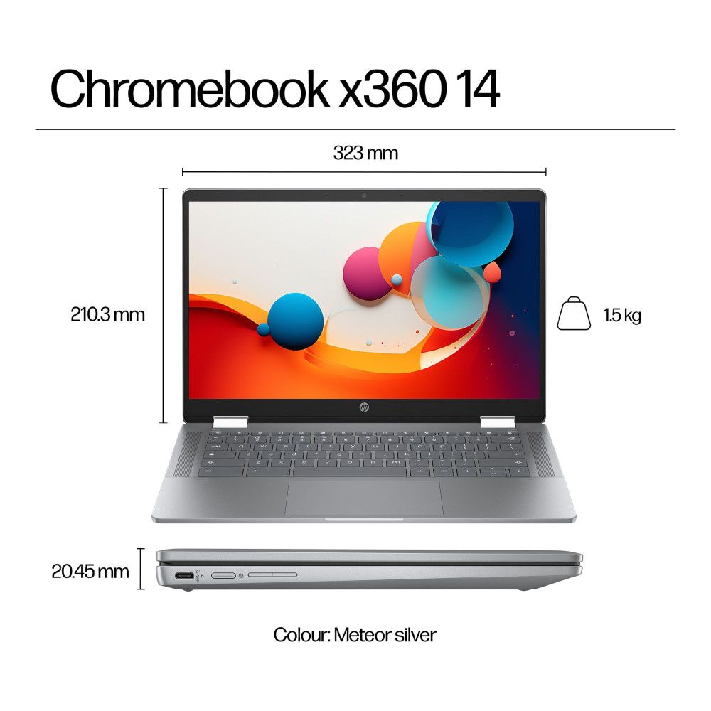 HP Chromebook x360 14" 2-in-1 Laptop Intel i3-N305 8GB RAM 128GB ChromeOS