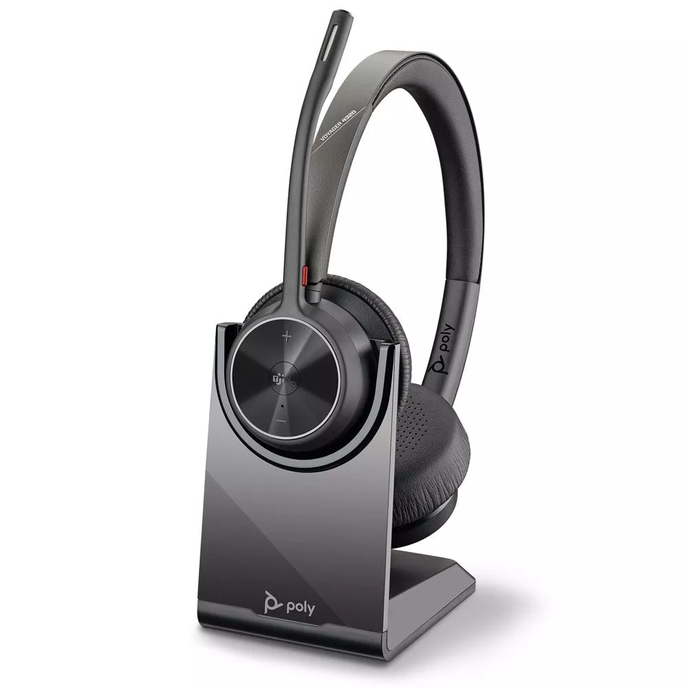 POLY Voyager 4320 UC Headset Wireless with Charging Stand USB Type-A Black
