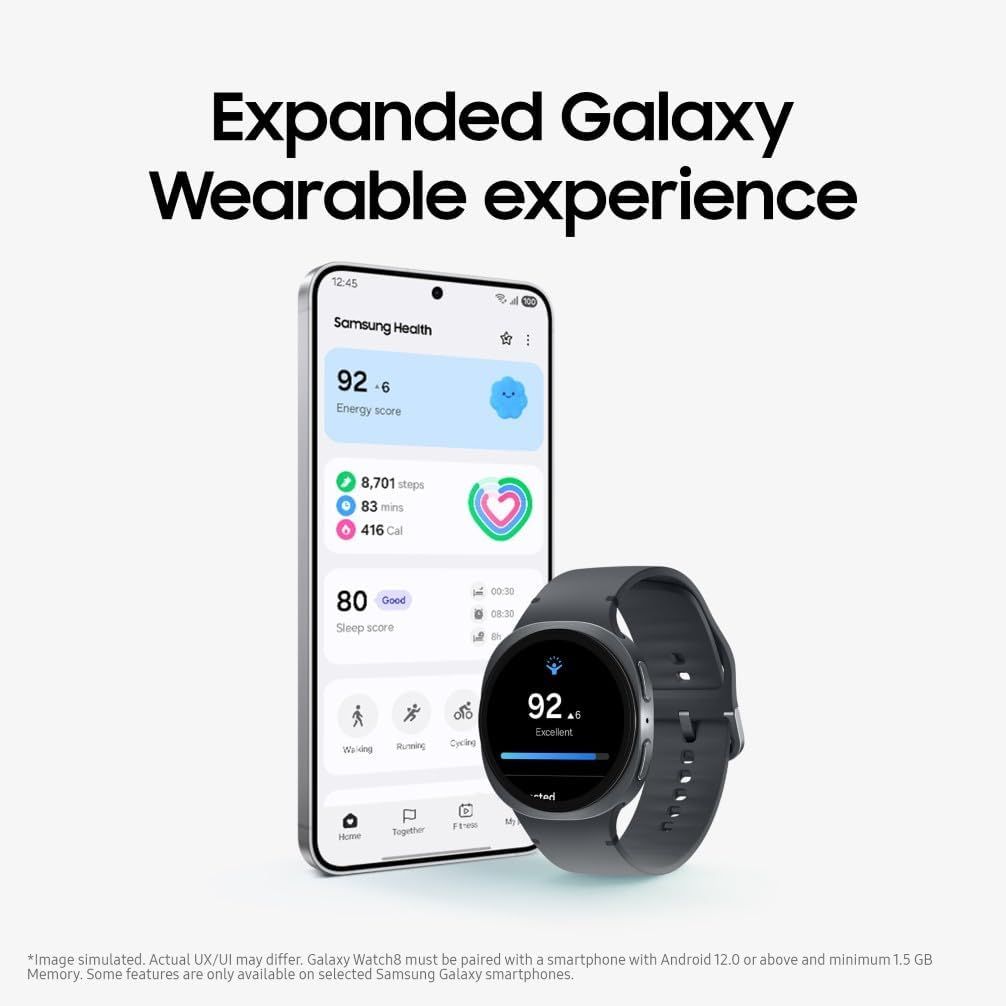 Samsung Galaxy Watch8 Bluetooth 44mm 1.5" AMOLED Display 32GB Storage Silver