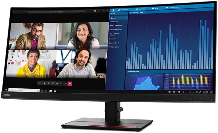 Lenovo ThinkVision P34w-20 34.14" UWQHD Curved Monitor with USB HUB Black