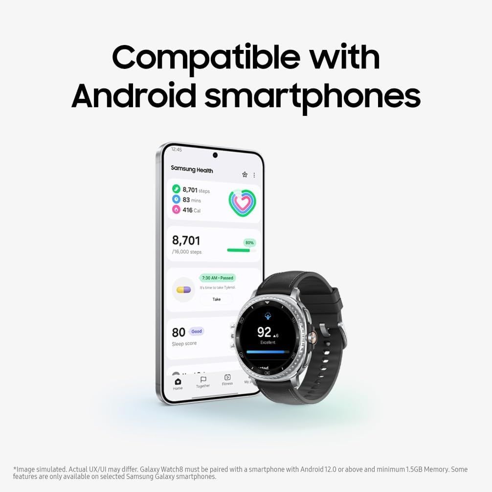 Samsung Galaxy Watch8 Classic Bluetooth 46mm AMOLED Display Rotating Bezel - Black