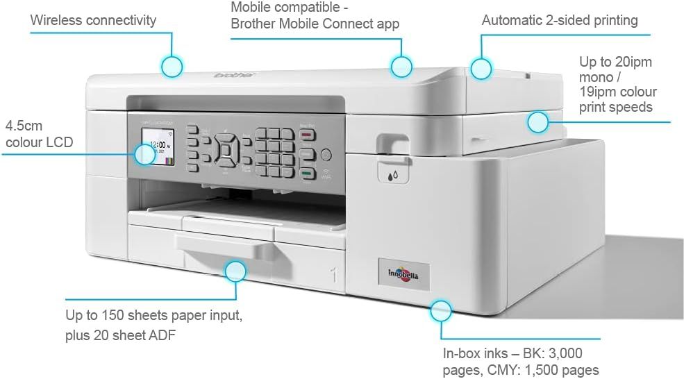 Brother MFC-J4340DW All-in-One Wireless Inkjet Printer with Fax Copy Scan Print