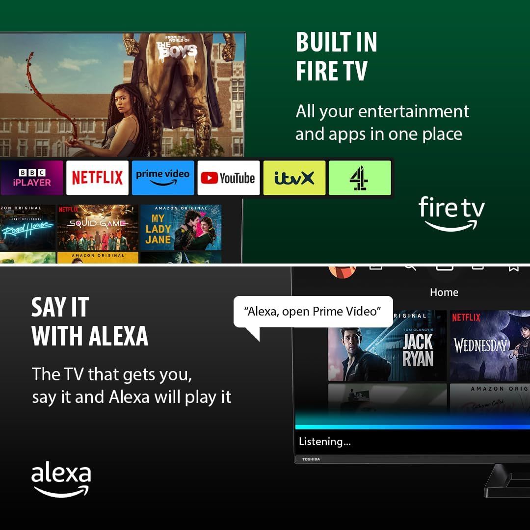 Toshiba Fire TV 65" 4K Ultra HD HDR and Dolby Atmos Support Built In Alexa