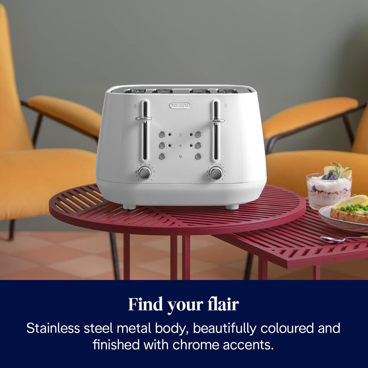 De'Longhi Eclettica 4 Slot Toaster CTY4003.W - White