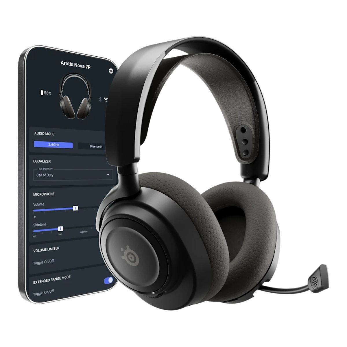 SteelSeries Arctis Nova 7P Wireless Gaming Headset 360 Spatial Audio Black/Blue