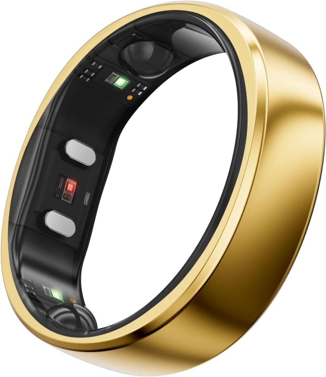 RingConn Smart Ring Gen 2 Size 7 Gold with Charging Case and Sleep Apnea Monitoring