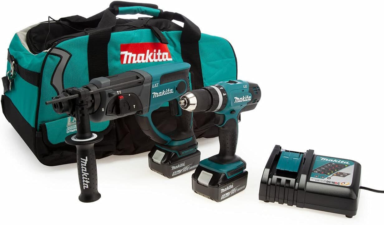 Makita 2 Piece Combo Kit LXT DLX2025T with DHR202 Rotary Hammer DHP453 Drill