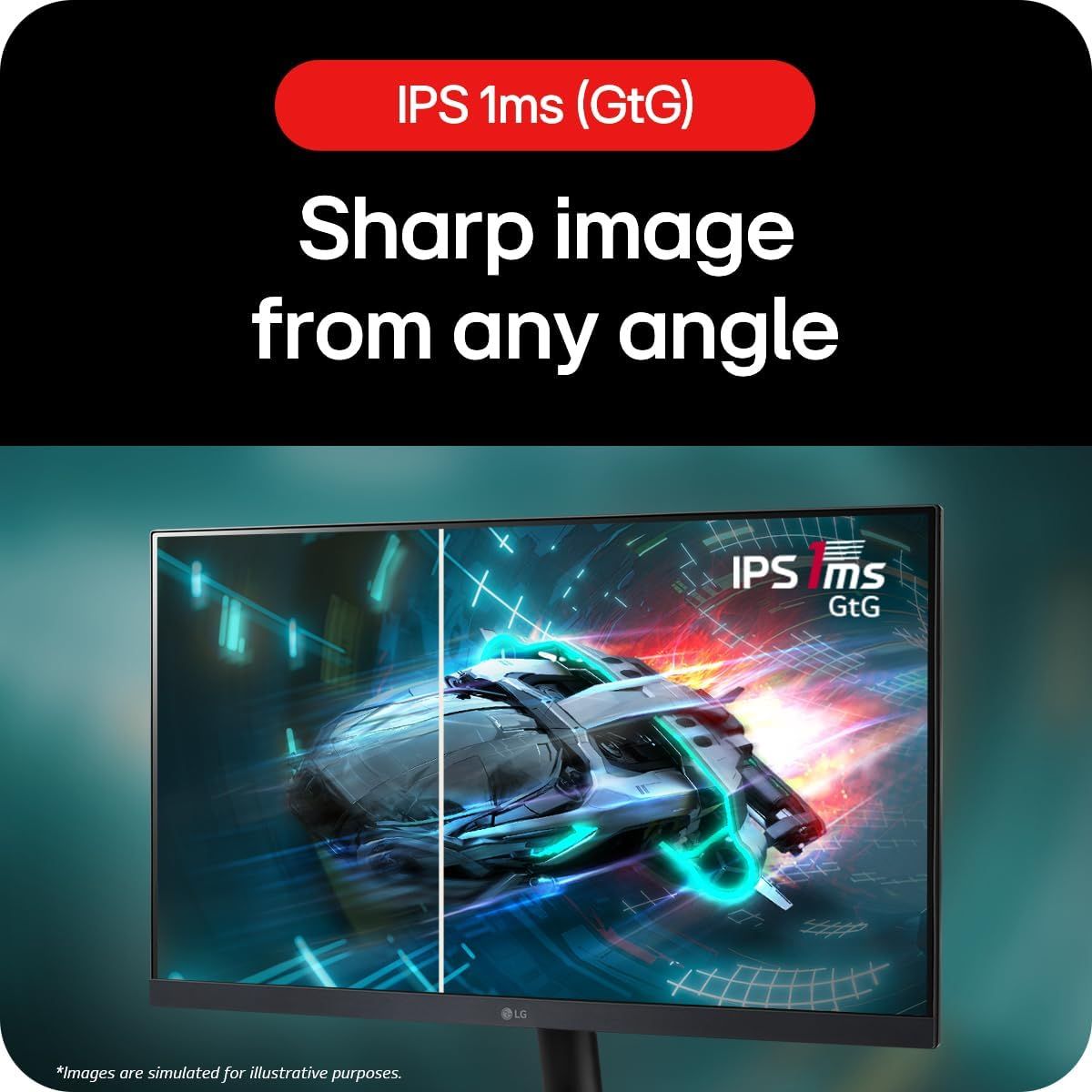LG UltraGear 24GS60F-B.AEK 23.8" Full HD Gaming Monitor 180Hz Refresh 1ms HDR10