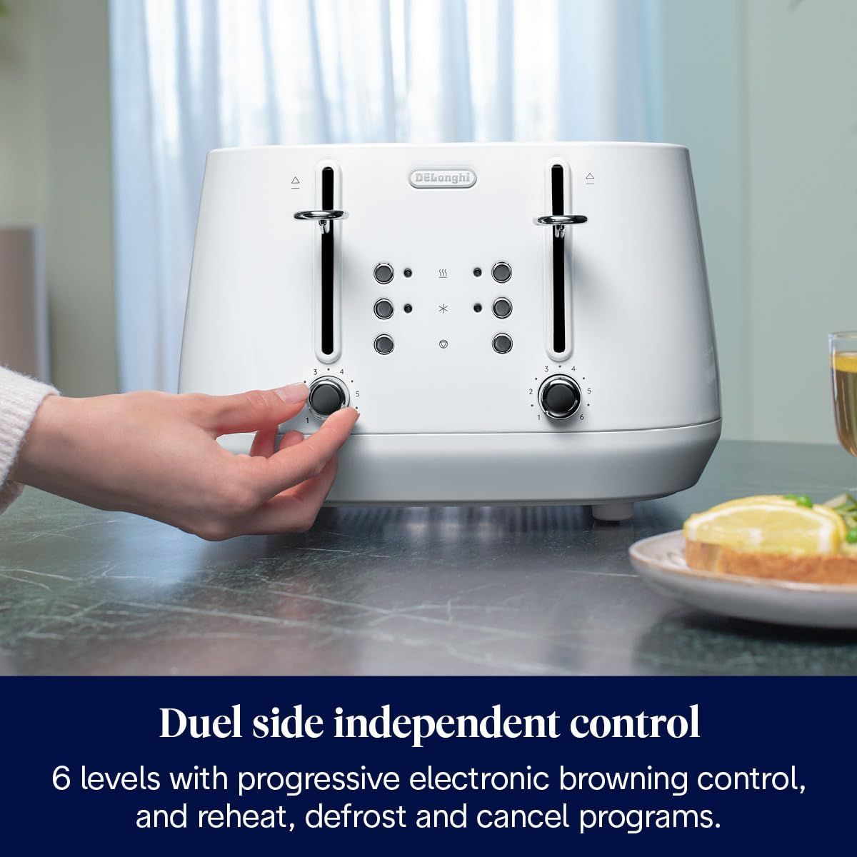 De'Longhi Eclettica 4 Slot Toaster CTY4003.W - White