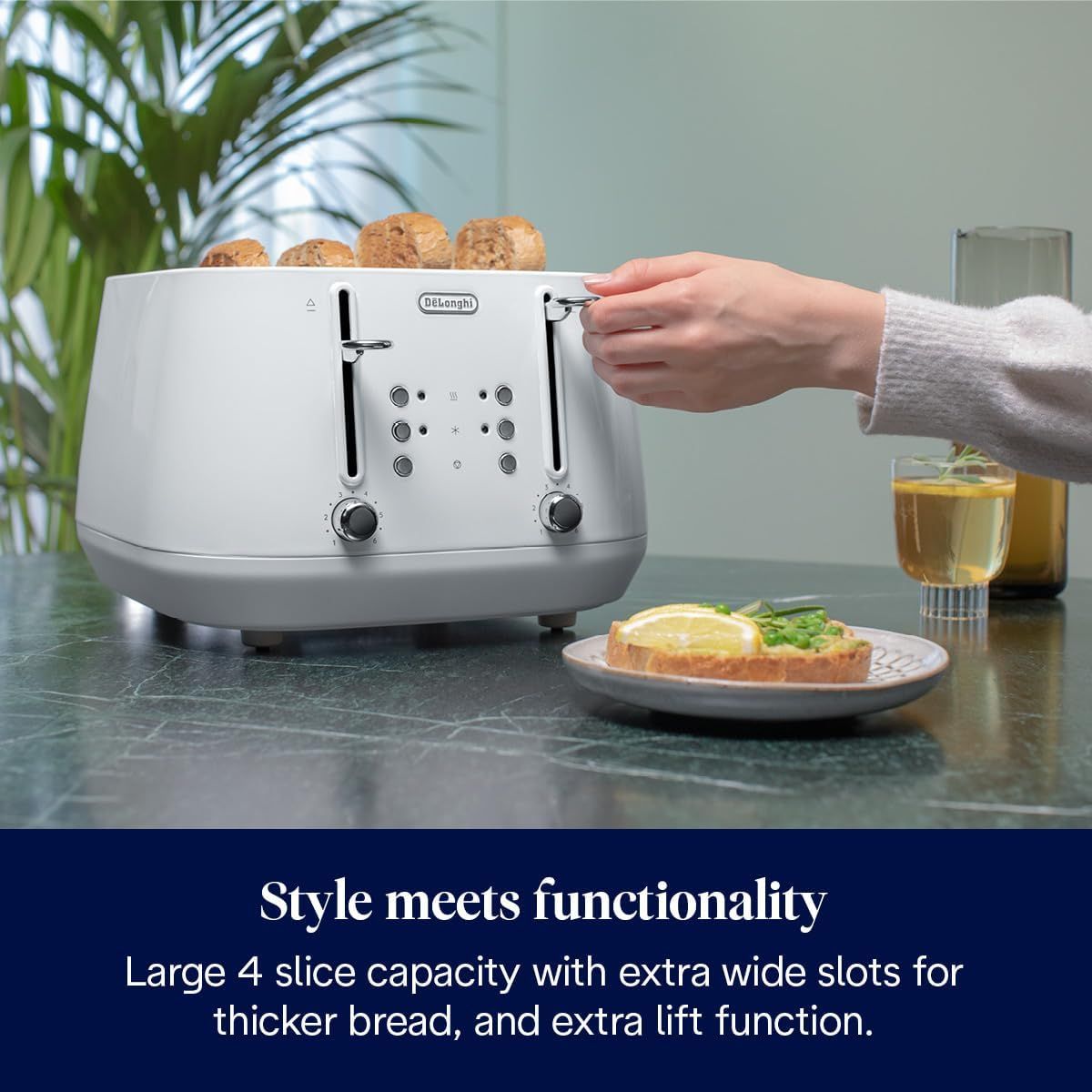 De'Longhi Eclettica 4 Slot Toaster CTY4003.W - White