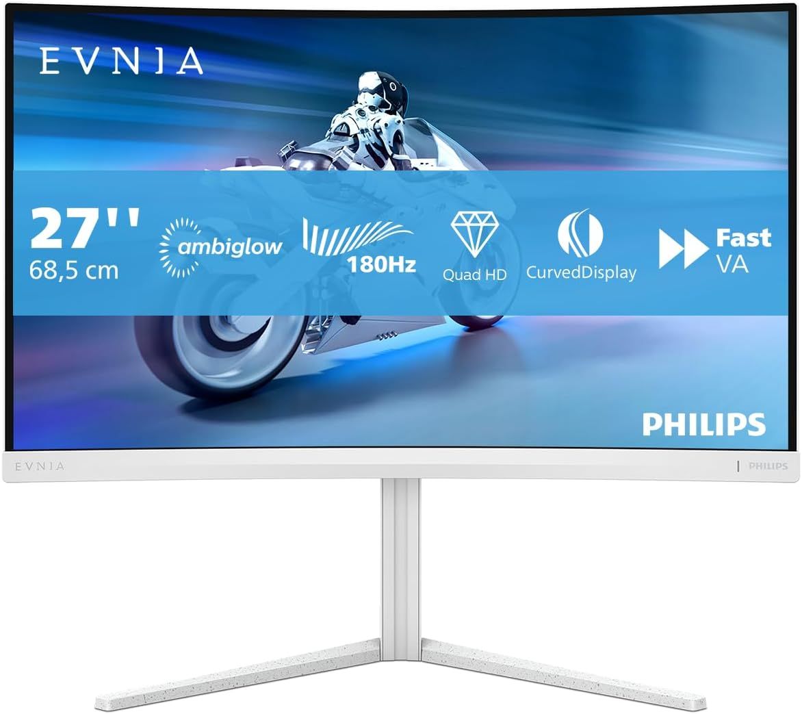 Philips Evnia 5000 27" Quad HD Curved Gaming Monitor 180Hz 0.5ms Response