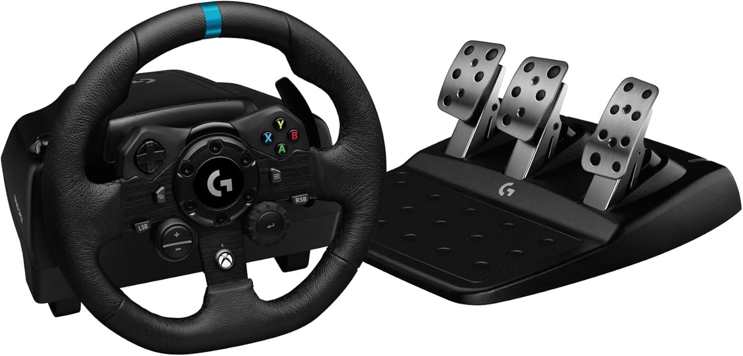 Logitech G923 Racing Wheel and Pedals Dual Clutch Launch TRUEFORCE Force Feedback