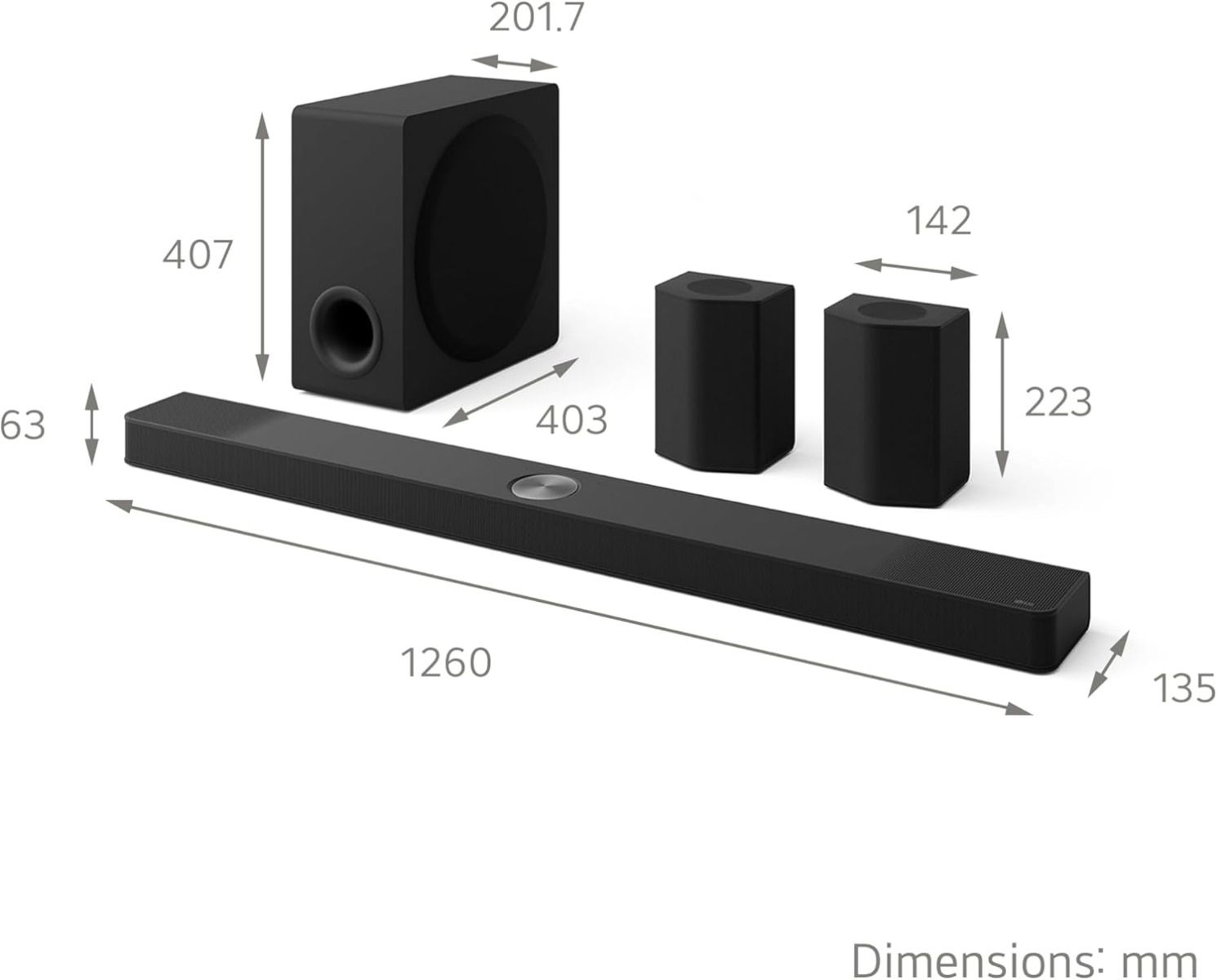 LG US95TR Soundbar with Surround Sound And Rear Speakers Wireless Subwoofer