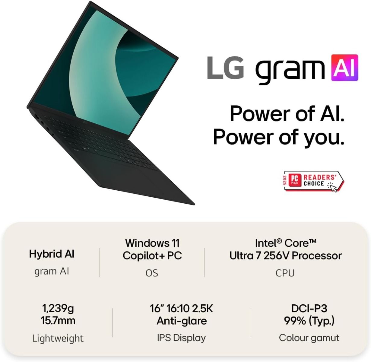 LG Gram AI 16 16" Laptop Intel Core Ultra 7 16GB RAM 1TB SSD Black