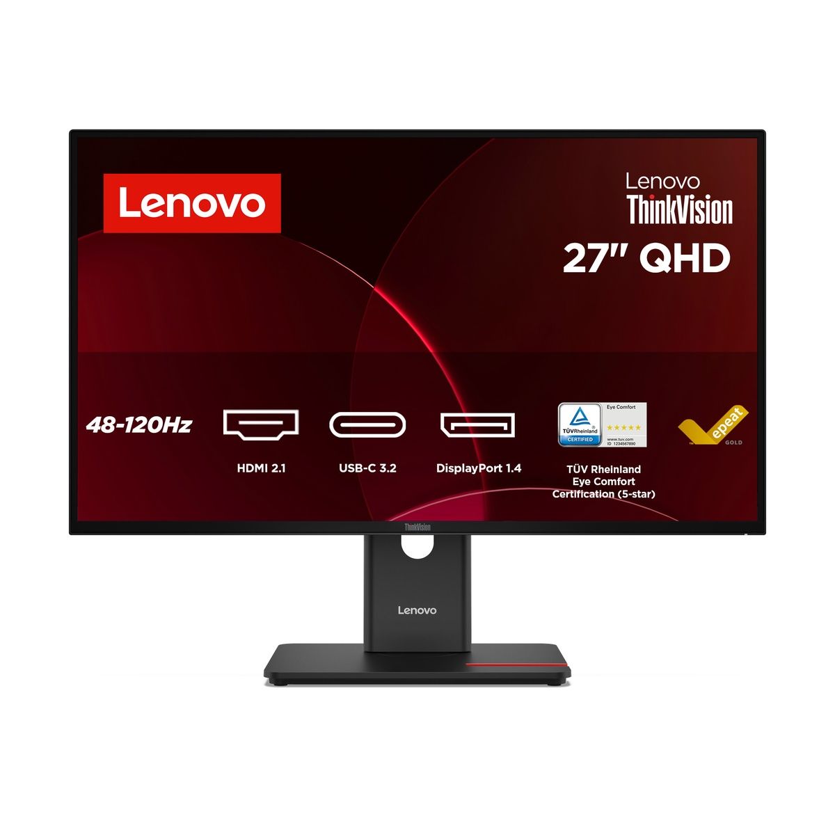 Lenovo ThinkVision T27Q-40 27-inch QHD IPS 120Hz Monitor USB-C
