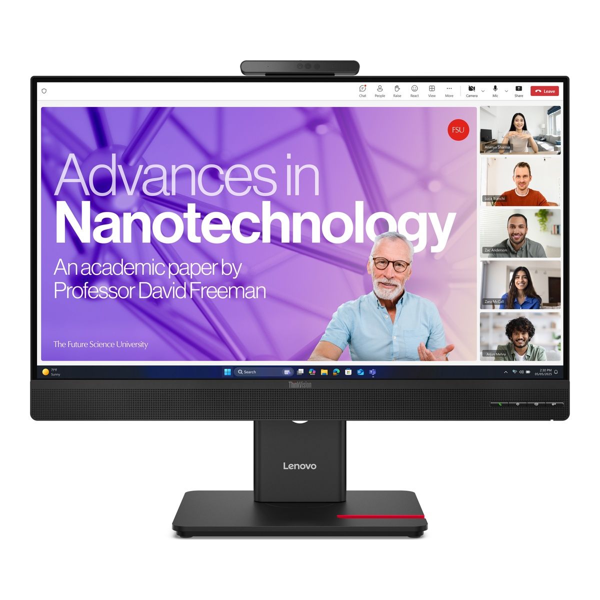 Lenovo ThinkVision T27QD-4v 27-inch QHD IPS Monitor Built-in webcam and speakers