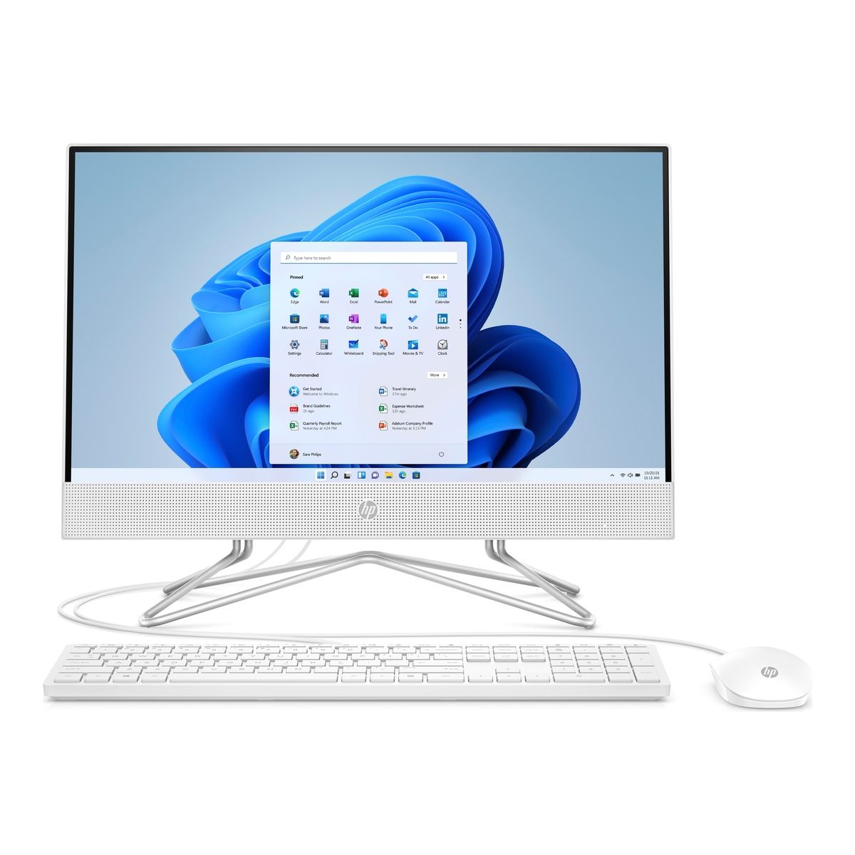 HP 22-dd0003na 21.5" Pentium Silver J5040 4GB 128GB SSD Win 11 Home Snow white
