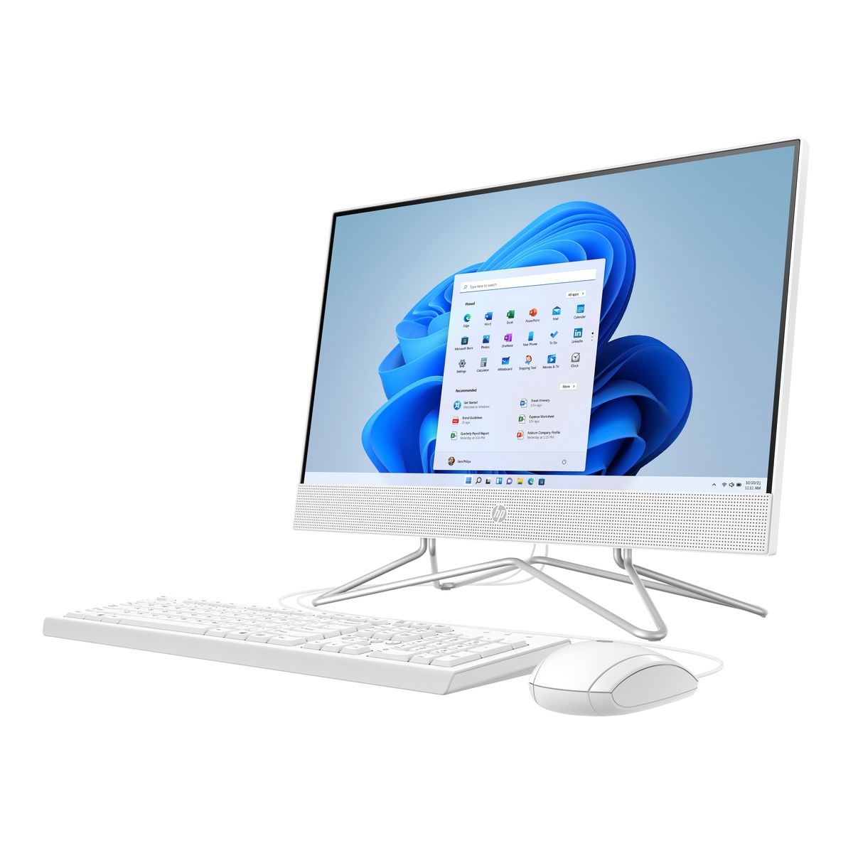 HP 22-dd0003na 21.5" Pentium Silver J5040 4GB 128GB SSD Win 11 Home Snow white
